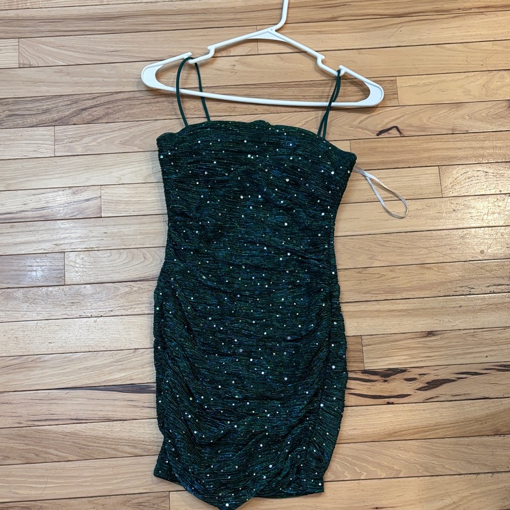 Lulu's Sparkling Green Mini Dress